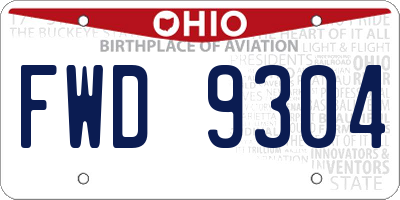 OH license plate FWD9304