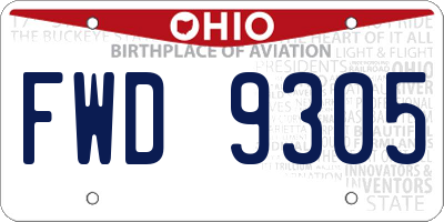 OH license plate FWD9305