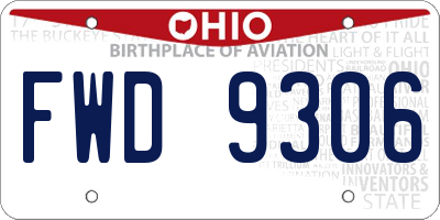 OH license plate FWD9306