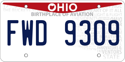 OH license plate FWD9309