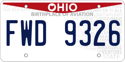 OH license plate FWD9326