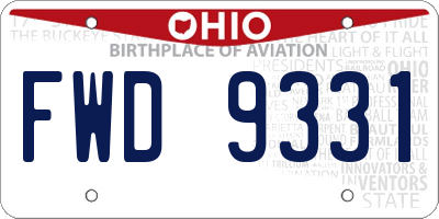 OH license plate FWD9331