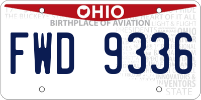 OH license plate FWD9336