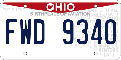 OH license plate FWD9340