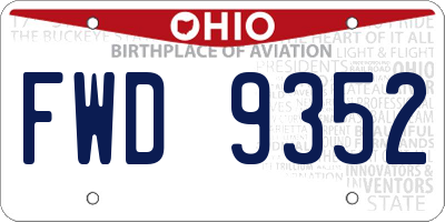 OH license plate FWD9352