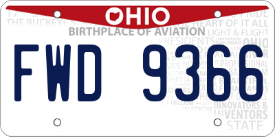 OH license plate FWD9366