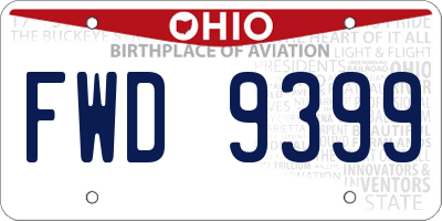 OH license plate FWD9399