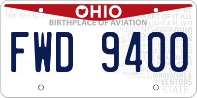 OH license plate FWD9400