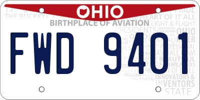 OH license plate FWD9401