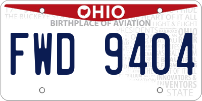 OH license plate FWD9404