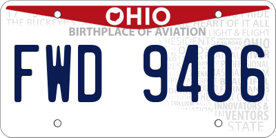 OH license plate FWD9406