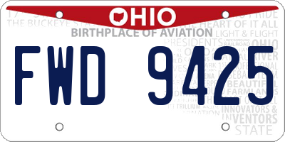 OH license plate FWD9425