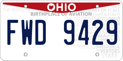 OH license plate FWD9429