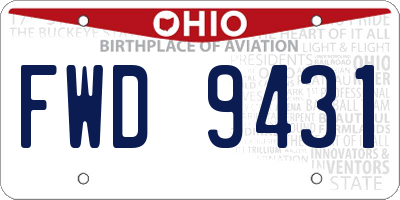 OH license plate FWD9431