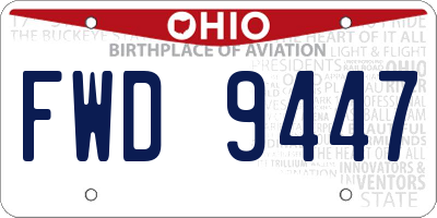 OH license plate FWD9447