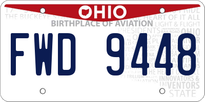 OH license plate FWD9448