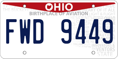 OH license plate FWD9449