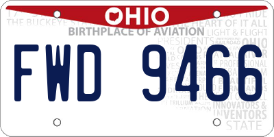 OH license plate FWD9466