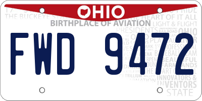 OH license plate FWD9472
