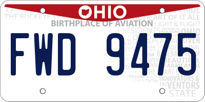 OH license plate FWD9475