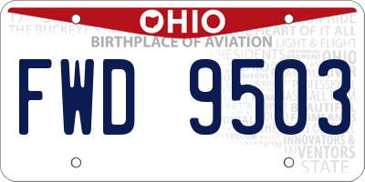 OH license plate FWD9503