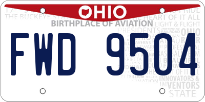 OH license plate FWD9504