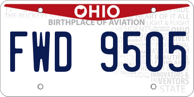 OH license plate FWD9505