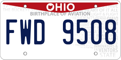 OH license plate FWD9508