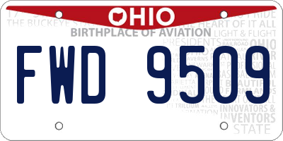 OH license plate FWD9509
