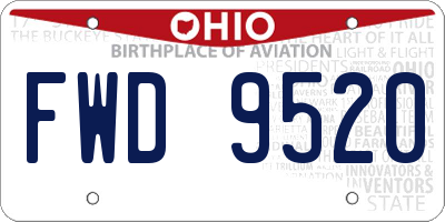 OH license plate FWD9520