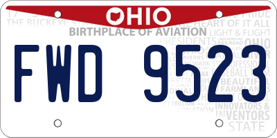 OH license plate FWD9523