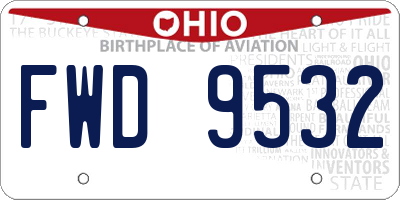 OH license plate FWD9532