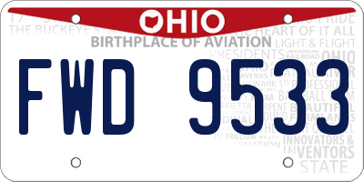 OH license plate FWD9533