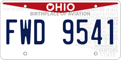 OH license plate FWD9541