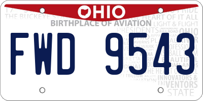 OH license plate FWD9543