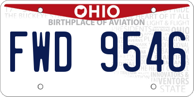 OH license plate FWD9546
