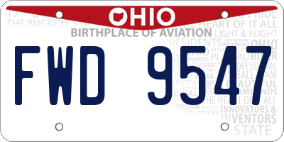 OH license plate FWD9547