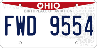 OH license plate FWD9554