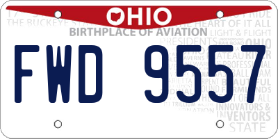 OH license plate FWD9557