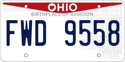 OH license plate FWD9558