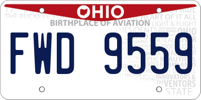 OH license plate FWD9559