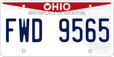 OH license plate FWD9565
