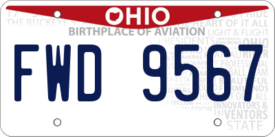 OH license plate FWD9567