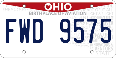 OH license plate FWD9575