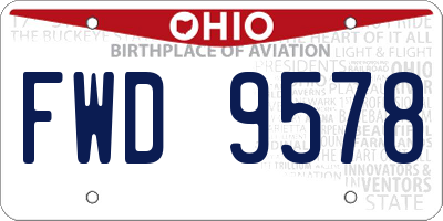 OH license plate FWD9578