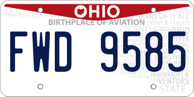OH license plate FWD9585