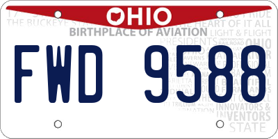 OH license plate FWD9588