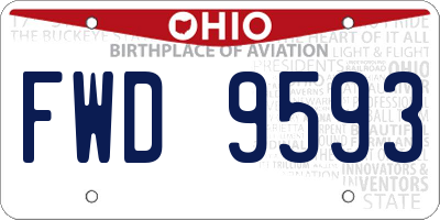 OH license plate FWD9593