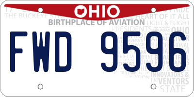 OH license plate FWD9596