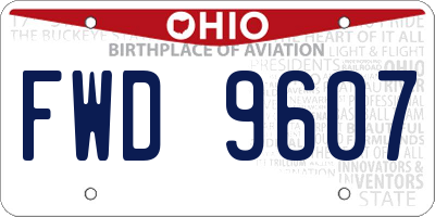 OH license plate FWD9607